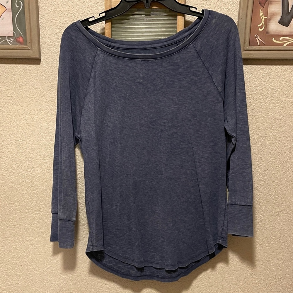 Mossy Oak Women's Heathered Blue Long Sleeve Tee